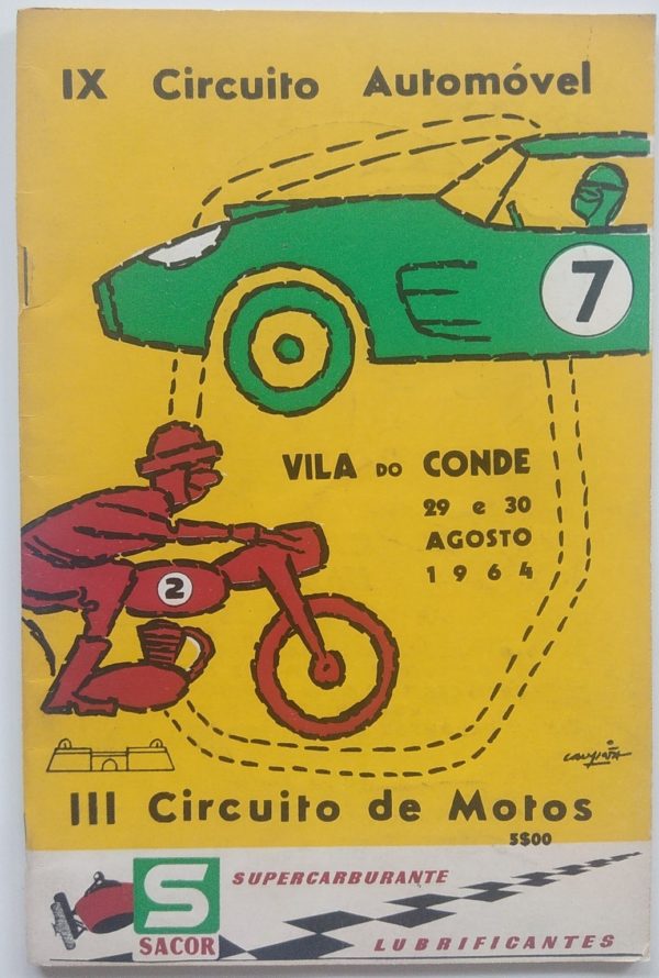 IX Circuito Automóvel / III Circuito de Motos - 29 e 30 Agosto 1964 - programa
