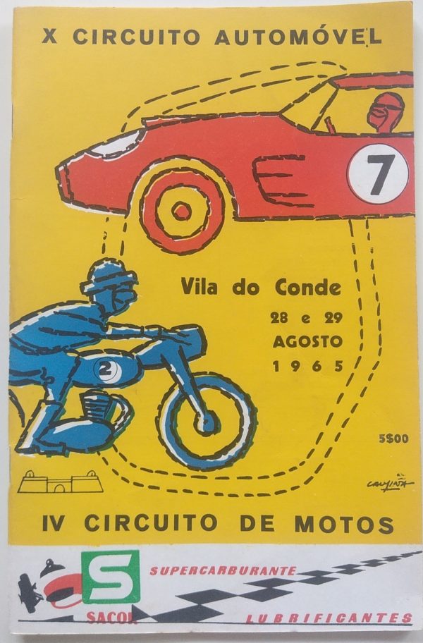 X Circuito Automóvel / IV Circuito de Motos - 28 e 29 Agosto 1965 - programa