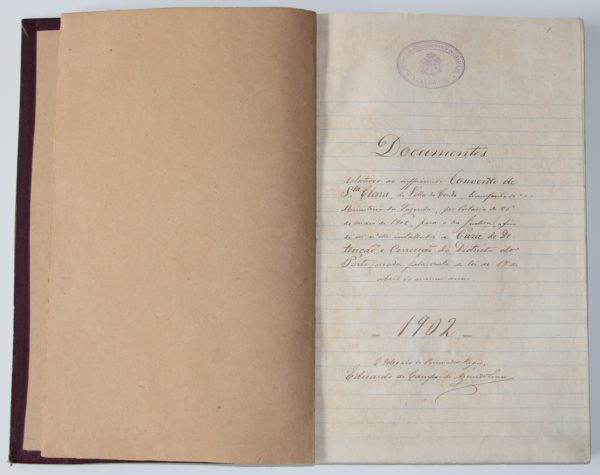 Documentos relativos ao supprimido Convento de Santa Clara - livro manuscrito